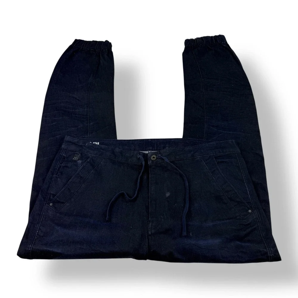 G Star Raw Men Tapered Cuffed Denim Jogger Jeans‎ Dark Wash Size 40x32
